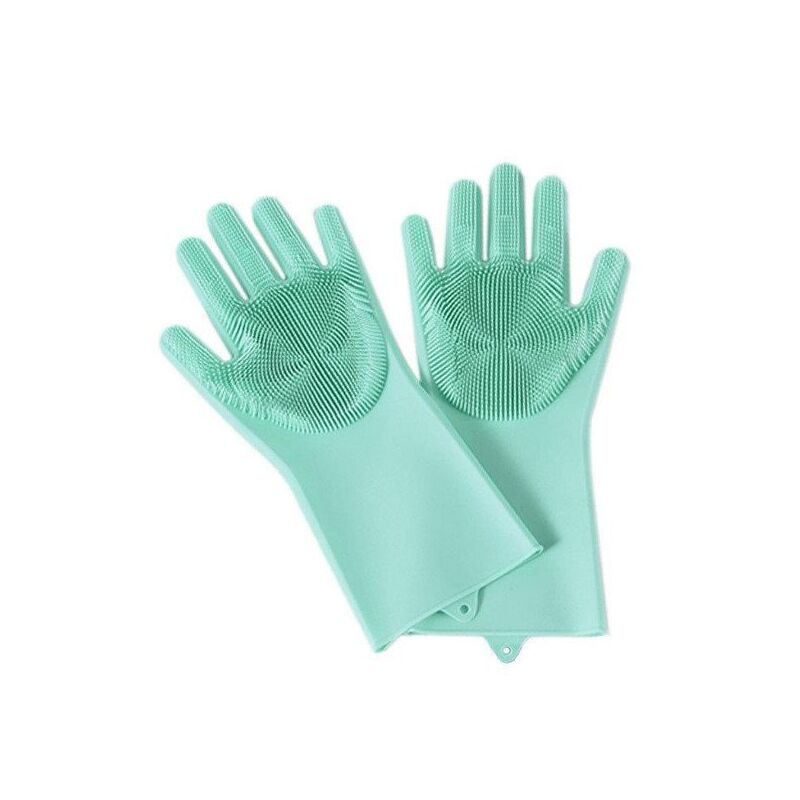 Силіконові багатофункціональні рукавички для миття та чищення Magic Silicone Glov Бірюзовий