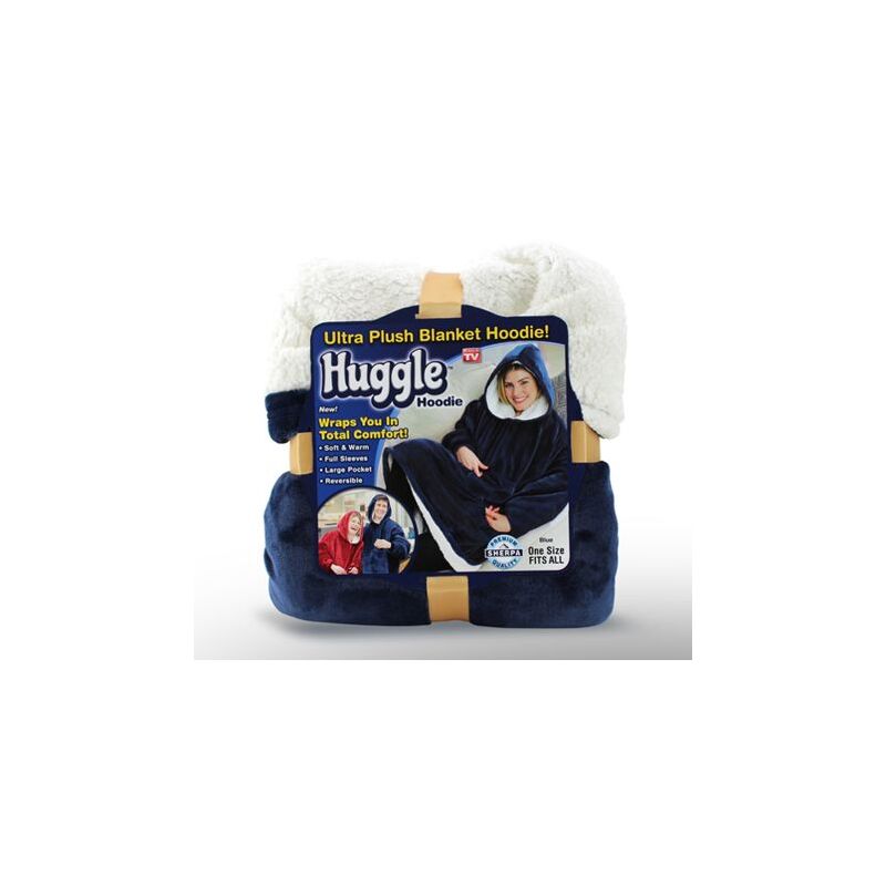 Плед Huggle з капюшоном Ultra Plush Blanket Hoodie Синій