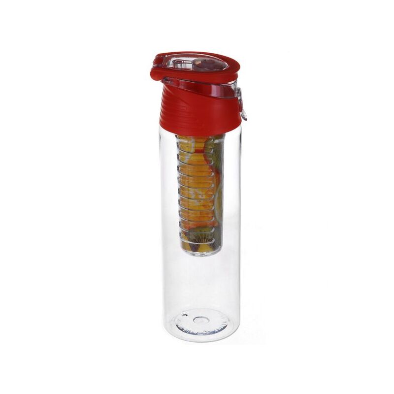 Пляшка для напоїв Water Bottle із колбою під фрукти (малинова)