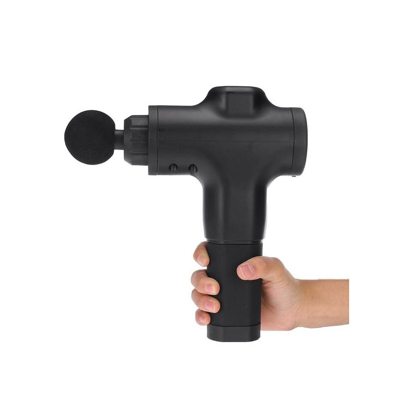 Портативний ручний масажер пістолет для тіла Fascial Gun 6 насадок