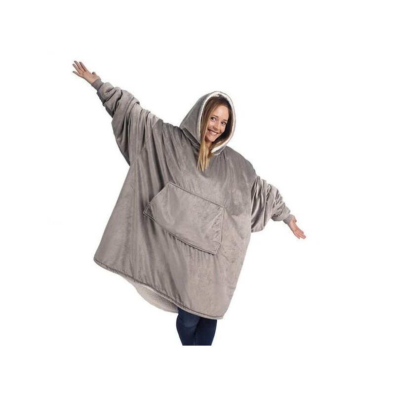 Плед Huggle з капюшоном Ultra Plush Blanket Hoodie Сірий
