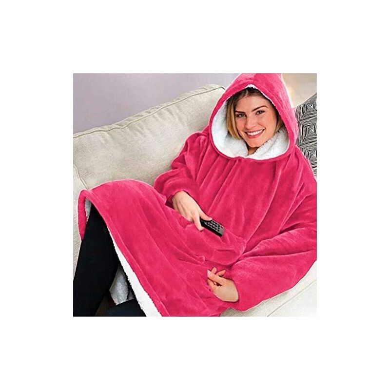 Плед Huggle з капюшоном Ultra Plush Blanket Hoodie Рожевий