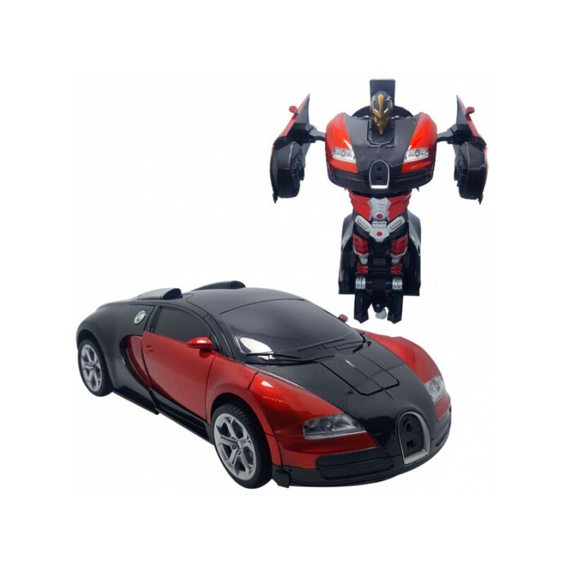 Машинка Трансформер Bugatti Robot Car з пультом Size 1:18 Червона