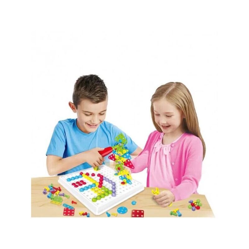 Мозаїка конструктор із шуруповертом TU LE HUI Puzzle Peg 224 деталі