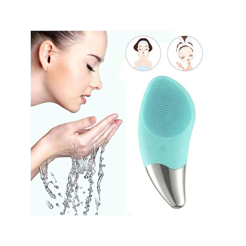 Електрична силіконова щітка-масажер для обличчя Sonic Facial Brush 3088 Бірюзова