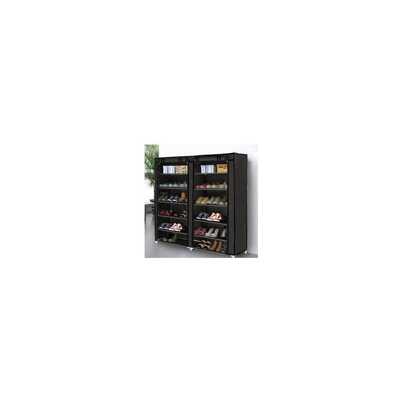 Тканинна шафа для взуття з 2х секцій Т-2712 Black