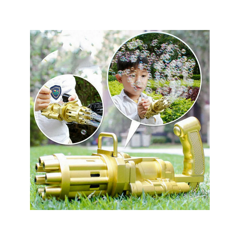 Дитяча автоматична іграшка пістолет-кулемет BUBBLE GUN BLASTER Золотий
