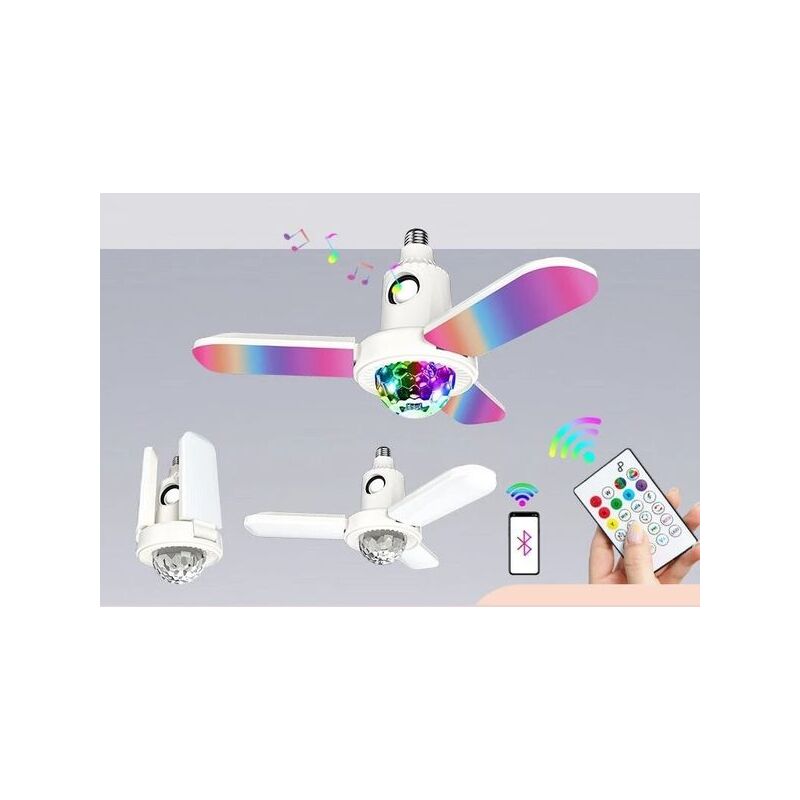 Музична лампа, що обертається, LED RGB з трьома лопостями