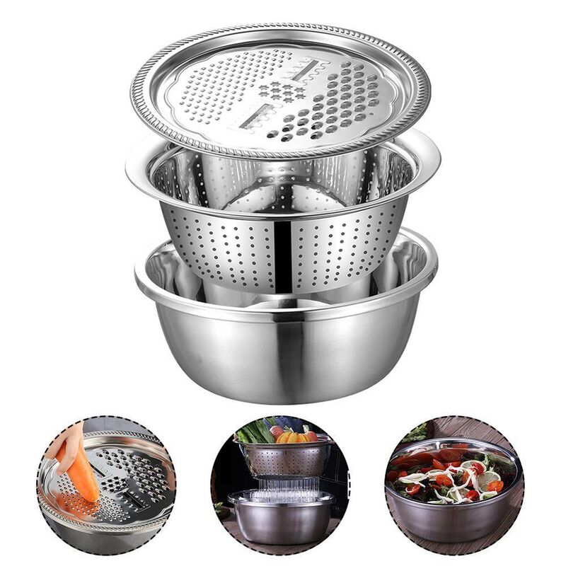 Кухонний набір терка, сито, ємність Stainless steel