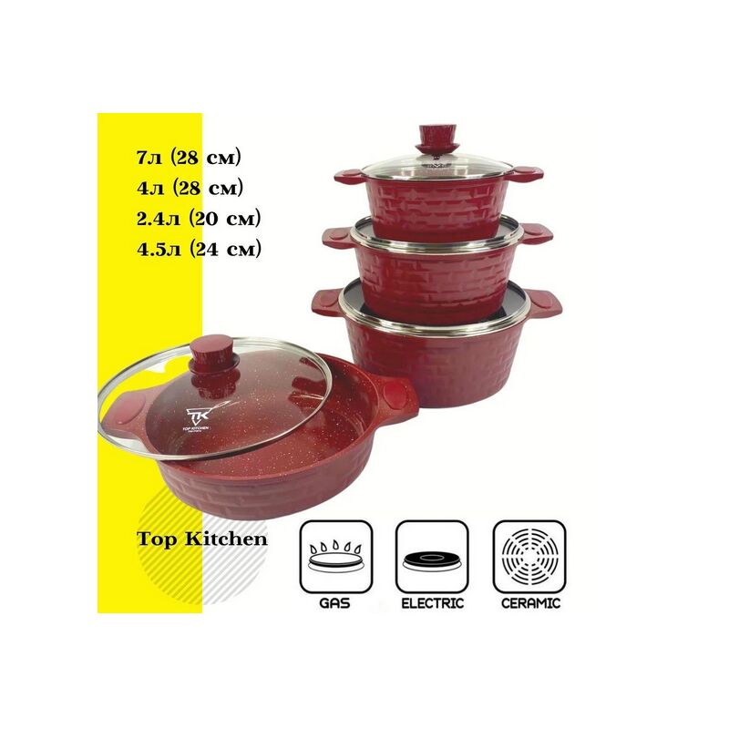 Набір каструль із гранітним покриттям Top Kitchen