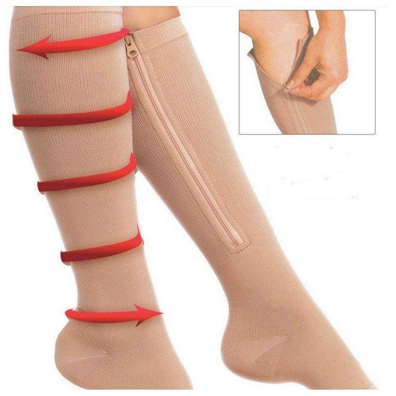 Zip Sox компресійні гольфи, шкарпетки для фіксації кісточок L/XL Бежеві