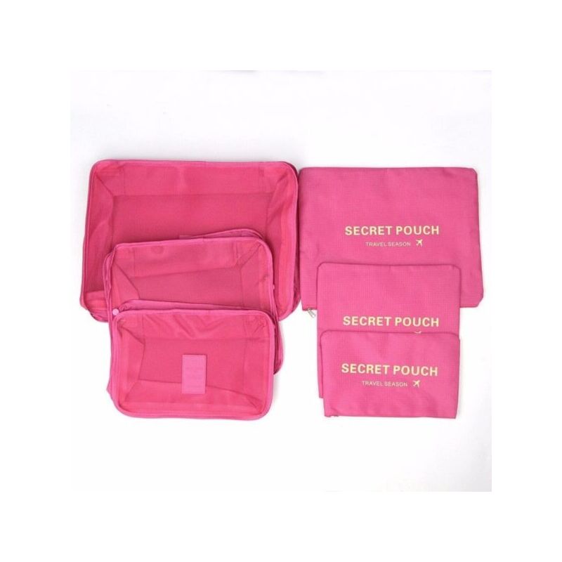 Набір дорожніх органайзерів Secret Pouch 6 в 1 Рожевий