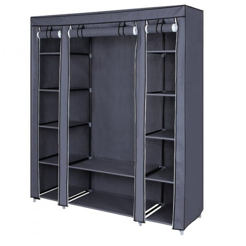 Тканинна шафа HCX Storage Wardrobe Dark Grey, 150*45*175 см