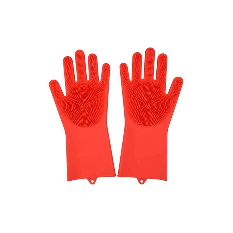 Силіконові багатофункціональні рукавички для миття та чищення Magic Silicone Glov Червоний