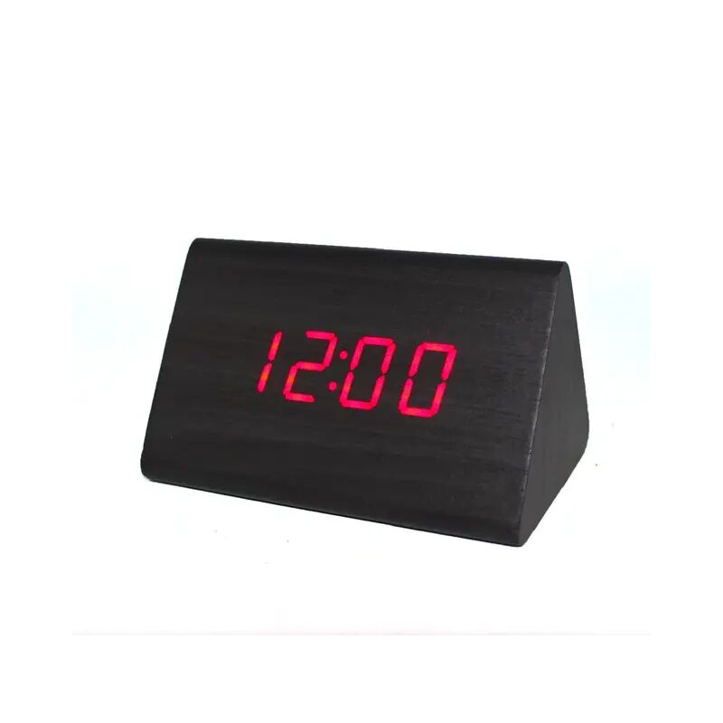 Годинник настільний електронний з червоним LED підсвічуванням black
