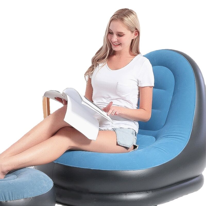 Надувне крісло з пуфиком Inflatable SOFA Синій