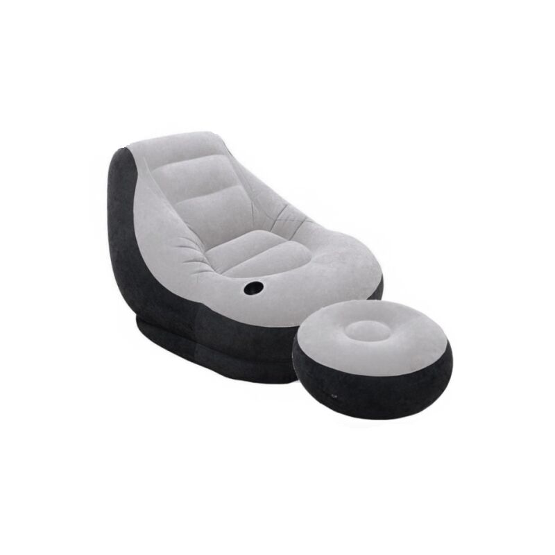 Надувне крісло з пуфиком Inflatable SOFA Чорний