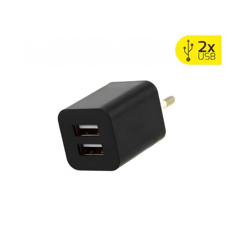 Адаптер кубик 2 USB 2100 Black