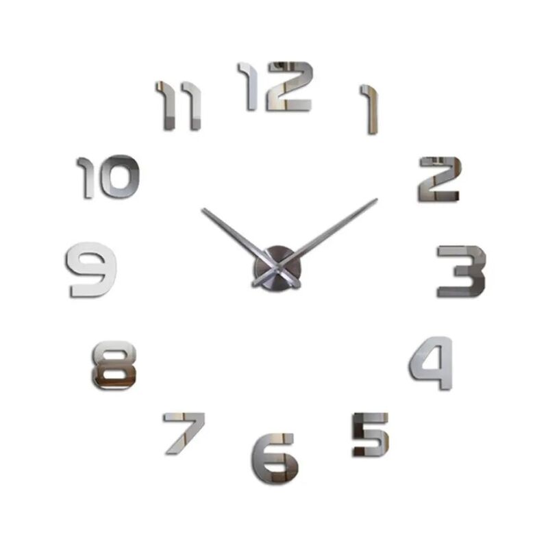 Великий настінний 3D годинник 120 см Сірі