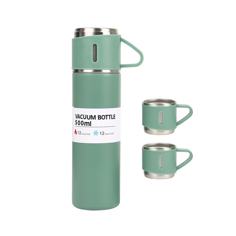 Подарунковий набір вакуумний термос із нержавіючої сталі Vacuum Flask SET Зелений