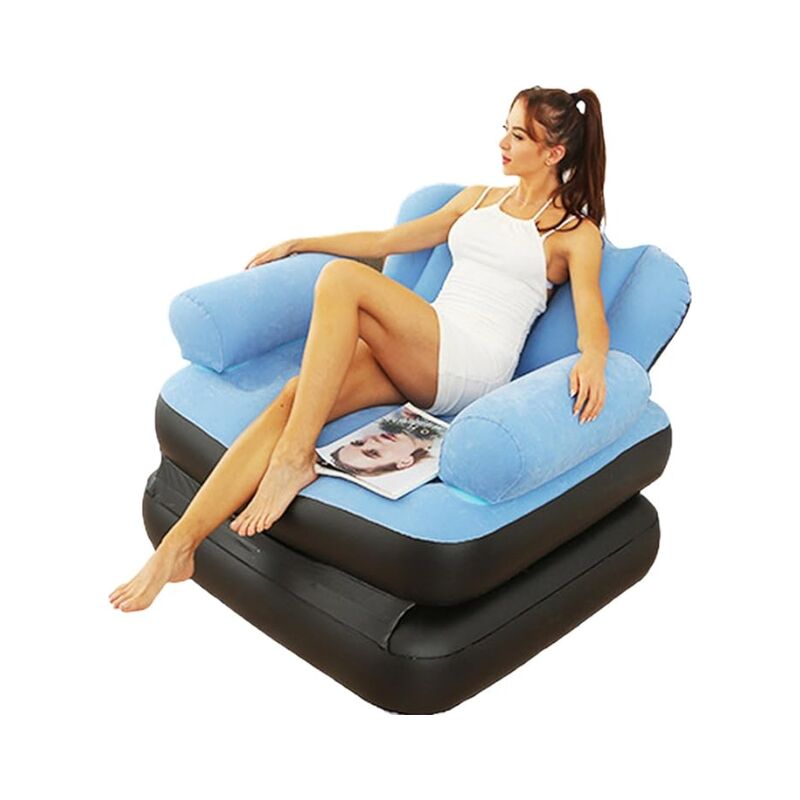 Надувний диван ліжко Infiatable Sofa Блакитний