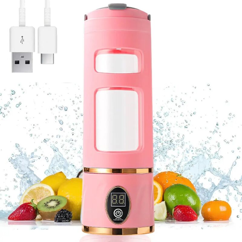 Портативний блендер-бутилка Freshly Squeezed Juice Cup — Рожевий