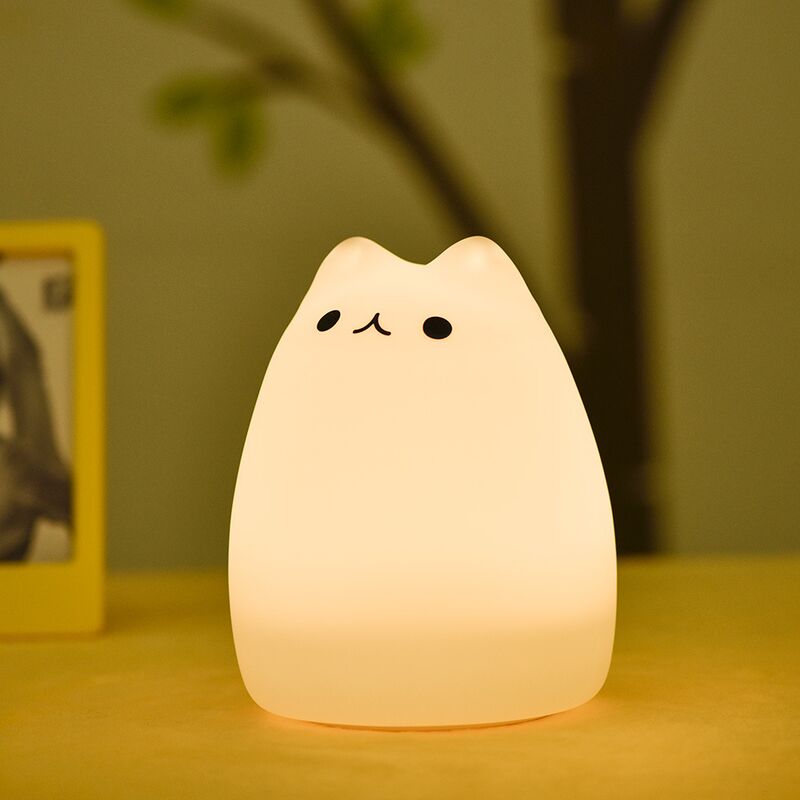 Нічний світильник силіконовий Котик Sleep Lamp 7 режимів свічення