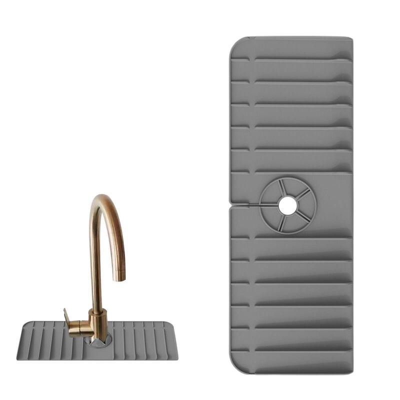 Силіконовий килимок для кухонної мийки Faucet Drain Pad Сірий