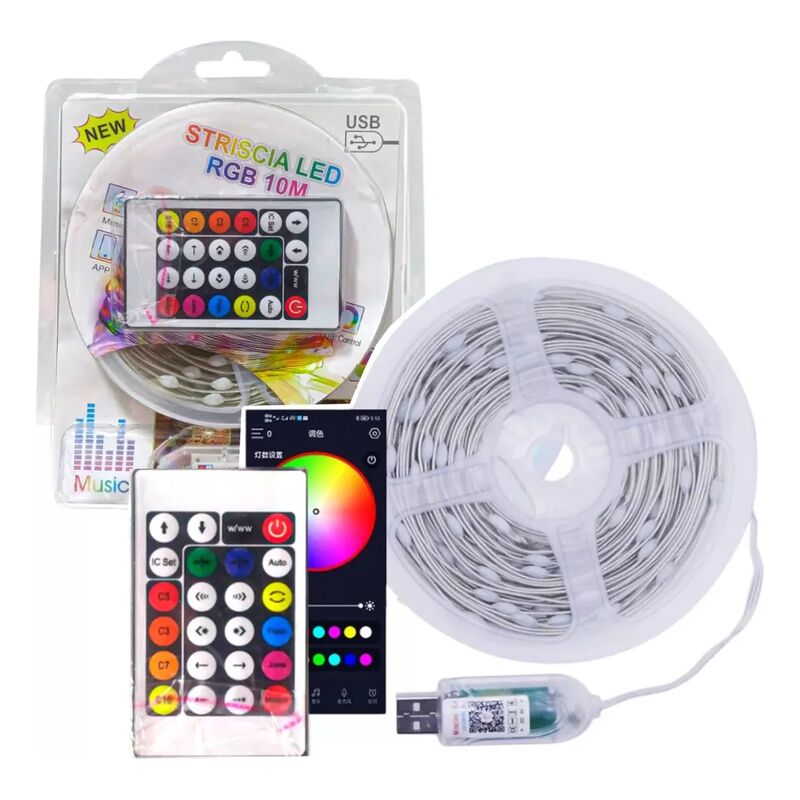 Світлодіодна стрічка 10м LED RGB з додатком