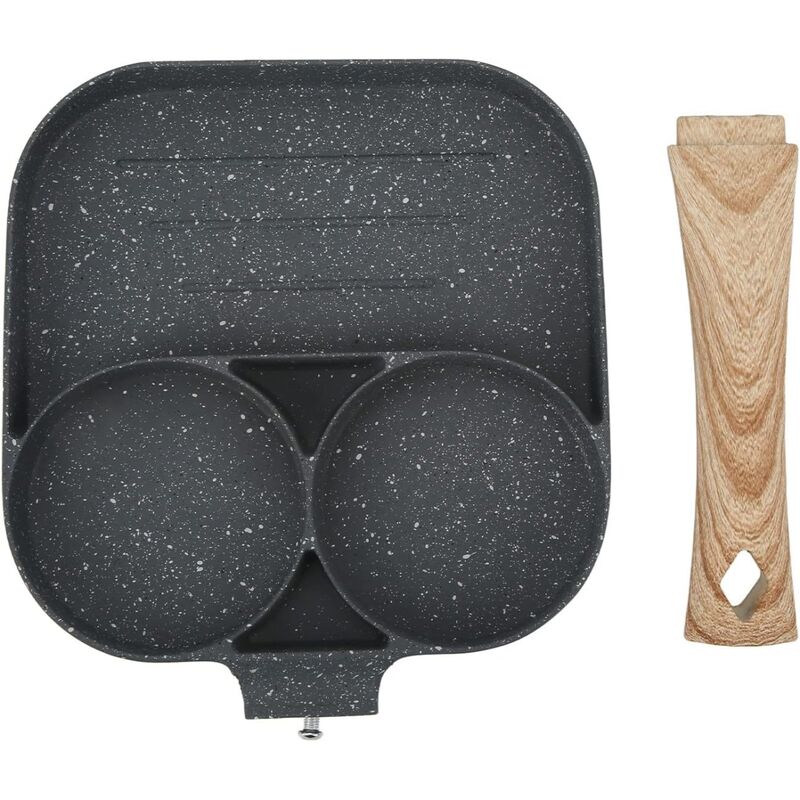 Сковорода з 3 секціями антипригарна Aluminum 2 Holes Crepe Pan